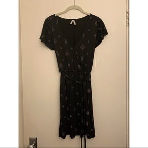 Mudd brand black floral wrap dress